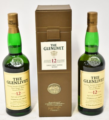 Lot 289 - THE GLENLIVET; three bottle of twelve-year-old...