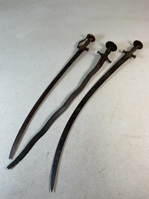 Lot 127 - Three Tulwar swords, with three different...