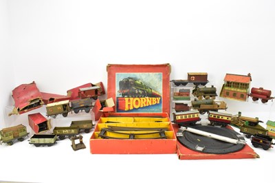 Lot 380 - HORNBY; various items of O gauge clockwork...