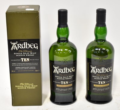 Lot 253 - Two bottles of Ardbeg ten-year-old single...