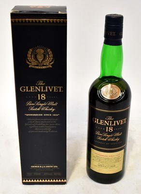 Lot 260 - A boxed bottle of The Glenlivet 18 year old...
