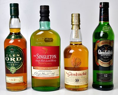 Lot 282 - Four bottles of single malt Scotch whisky...