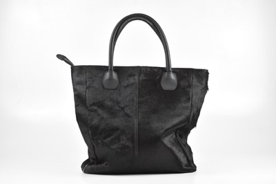 Lot 290 - BILLY BAG, LONDON; a black pony hair and black...