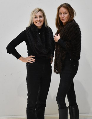 Lot 264 - A brown mink stole made up of small mink...