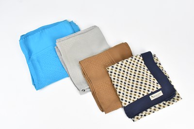 Lot 123 - AQUASCUTUM; a turquoise 100% silk scarf with...