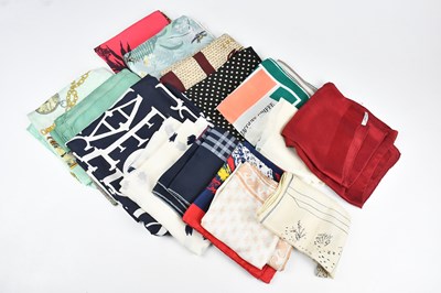 Lot 124 - ETIENNE AIGNER; a 100% silk dark red and gold...