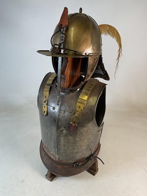 Lot 7 - A 17th century style chest and back plate...