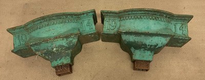 Lot 308 - A pair of 1914 cast iron drain down pipe...