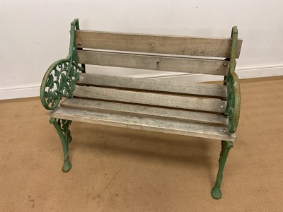 Lot 852 - A Coalbrookdale style wrought iron ended green...