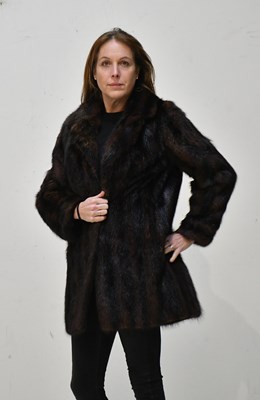 Lot 212 - CHARLES MOSS FURS; a short dark brown mink fur...