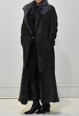 Lot 171 - JOSEPH; a full length grey 100% shearling...