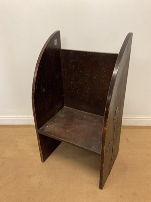 Lot 926 - A mahogany single church confessional seat,...