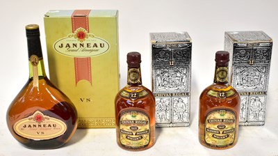 Lot 251 - Two boxed bottled of Chivas Regal 12 year old...