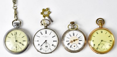 Lot 1375 - An 800 grade silver cased pocket watch, the...