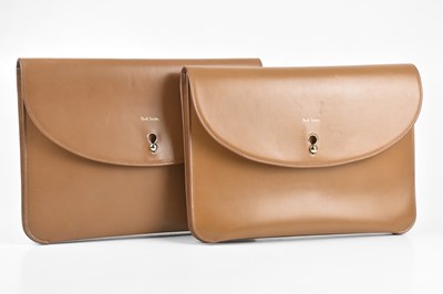 Lot 44 - PAUL SMITH; two tan calfskin leather pouches...