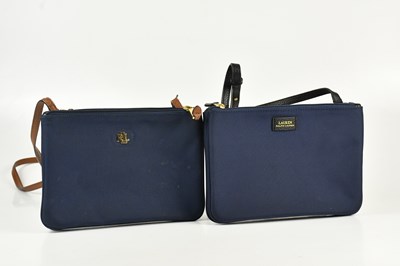 Lot 222 - RALPH LAUREN; two blue textured cloth shoulder...