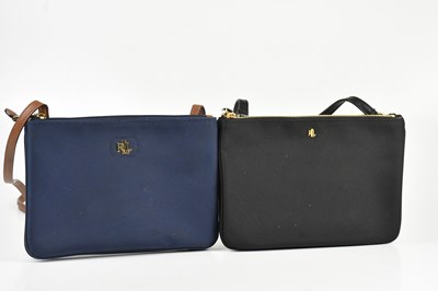 Lot 354 - RALPH LAUREN; a navy blue textured cloth...