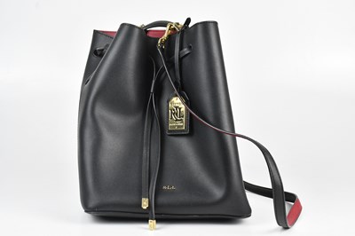 Lot 193 - RALPH LAUREN; a black leather bucket bag...
