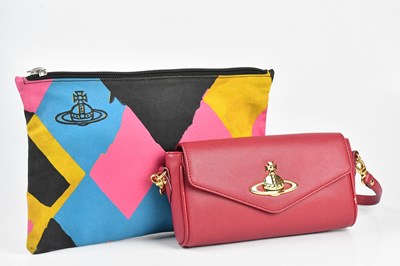 Lot 232 - VIVIENNE WESTWOOD; a red textured leather...