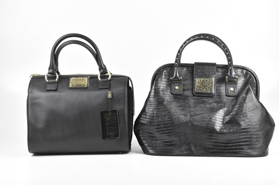 Lot 284 - BIBA; two black leather handbags comprising an...