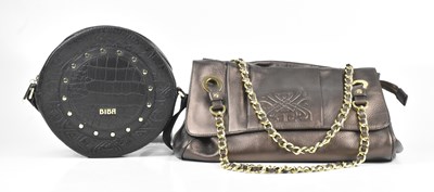 Lot 285 - BIBA; a bronze metallic leather handbag, with...