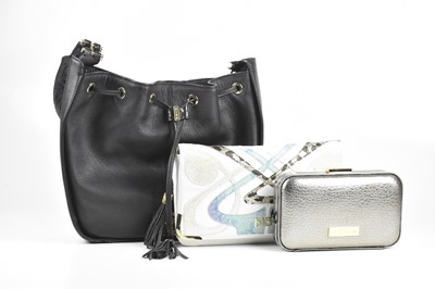 Lot 287 - BIBA; a black leather bucket bag, with logo to...