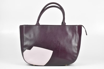 Lot 235 - LULU GUINNESS; a purple calfskin leather...
