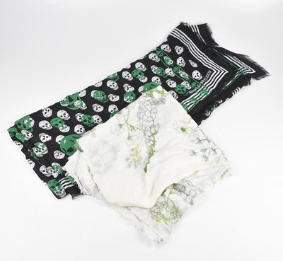 Lot 61 - ALEXANDER MCQUEEN; a cream wool mix scarf...