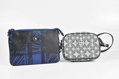 Lot 236 - VIVIENNE WESTWOOD; a grey leather crossbody...