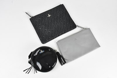 Lot 237 - VIVIENNE WESTWOOD; a black patent leather...