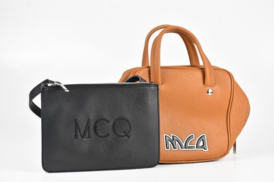 Lot 238 - ALEXANDER MCQUEEN; a black pebbled leather...