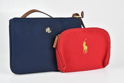 Lot 356 - RALPH LAUREN; a blue cloth crossbody bag, with...