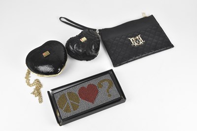 Lot 298 - MOSCHINO; two heart shaped sequin evening bags,...