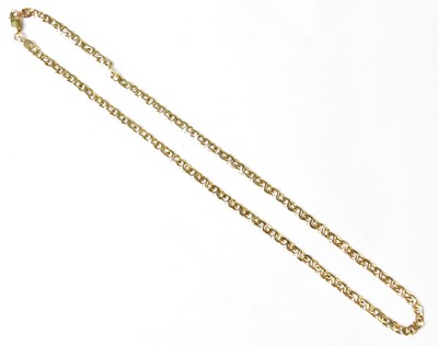 Lot 1259 - A 9ct yellow gold chain necklace, length...