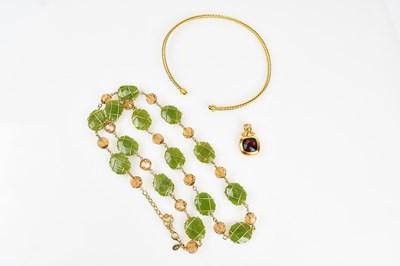 Lot 387 - JOAN RIVERS; a gold tone twisted heavy choker,...