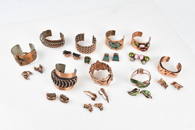 Lot 385 - TRIFARI; a four strand blue bead and faux...