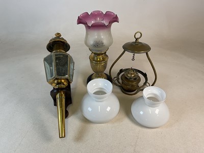 Lot 841 - Three vintage lights, to include a carriage...