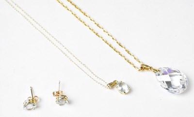 Lot 1318 - A pair of 10ct yellow gold stud earrings set...