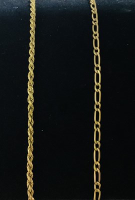 Lot 727 - Two 9ct yellow gold bracelets, lengths 19cm...
