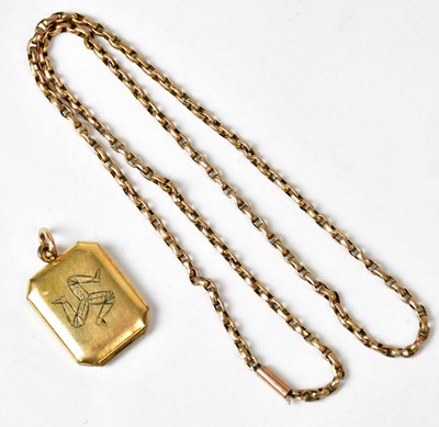 Lot 1253 - A 9ct gold belcher link chain, approx. 5.5g,...
