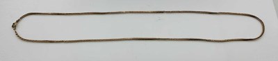 Lot 720 - A yellow metal square link chain, length 52cm,...