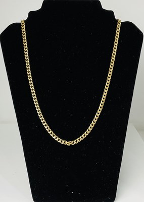 Lot 655 - A yellow gold curb link chain, length 55cm,...
