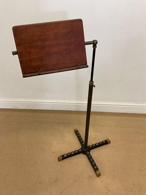 Lot 907 - A late 19th century brass, iron and mahogany...