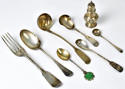 Lot 1070 - A mixed lot of hallmarked silver flatware, to...