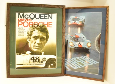Lot 948 - PORSCHE; two large display prints comprising...