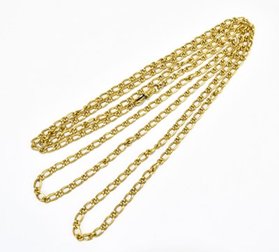 Lot 1314 - A matt yellow metal long guard with spring...