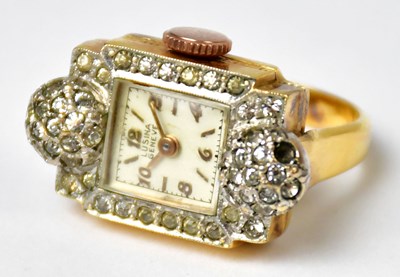 Lot 1188 - LUSINA; a vintage gold-plated cocktail ring...