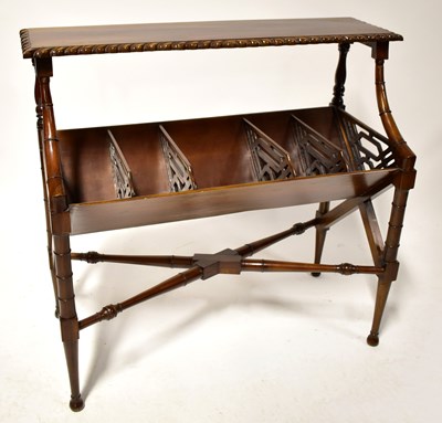 Lot 39 - A reproduction mahogany book trough, raised on...