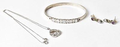 Lot 1329 - A group of 925 silver jewellery, comprising a...