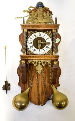 Lot 139 - A reproduction thirty-hour wall clock, with...